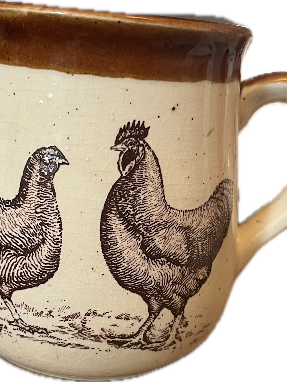 Enesco Brown and Cream Ceramic Rooster Mug
